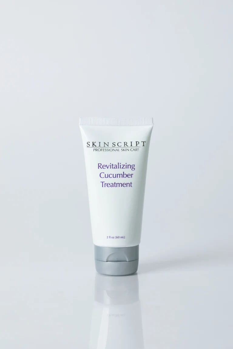 Revitalizing Cucumber Treatment tube by Skin Script for gentle exfoliation and hydration.