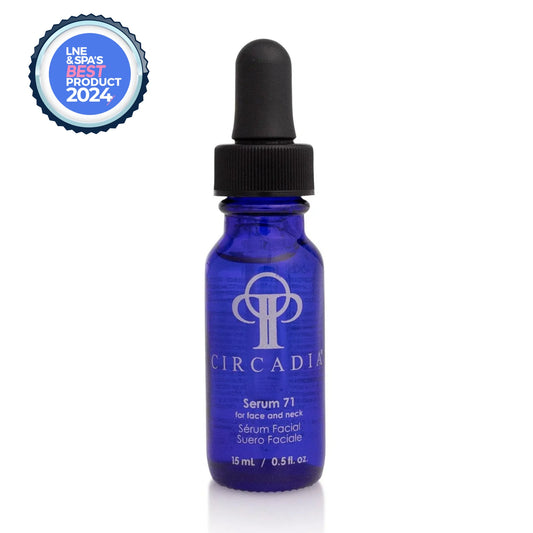 Blue tube of Circadia's award-winning Serum 71.