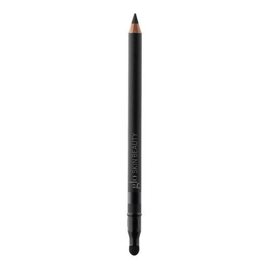 Black precision eye pencil with artist’s blending point, talc-free mineral formulation for smooth application and antioxidant protection.