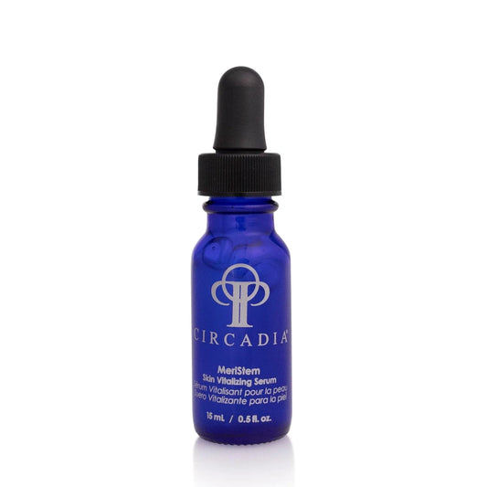 MeriStem Serum bottle with dropper for anti-aging and skin revitalization