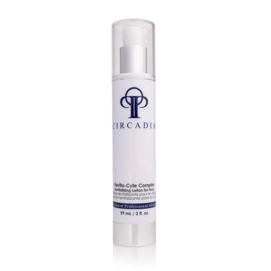 Revita-Cyte Complex anti-aging lotion in a pump bottle, formulated for firmer and smoother skin.