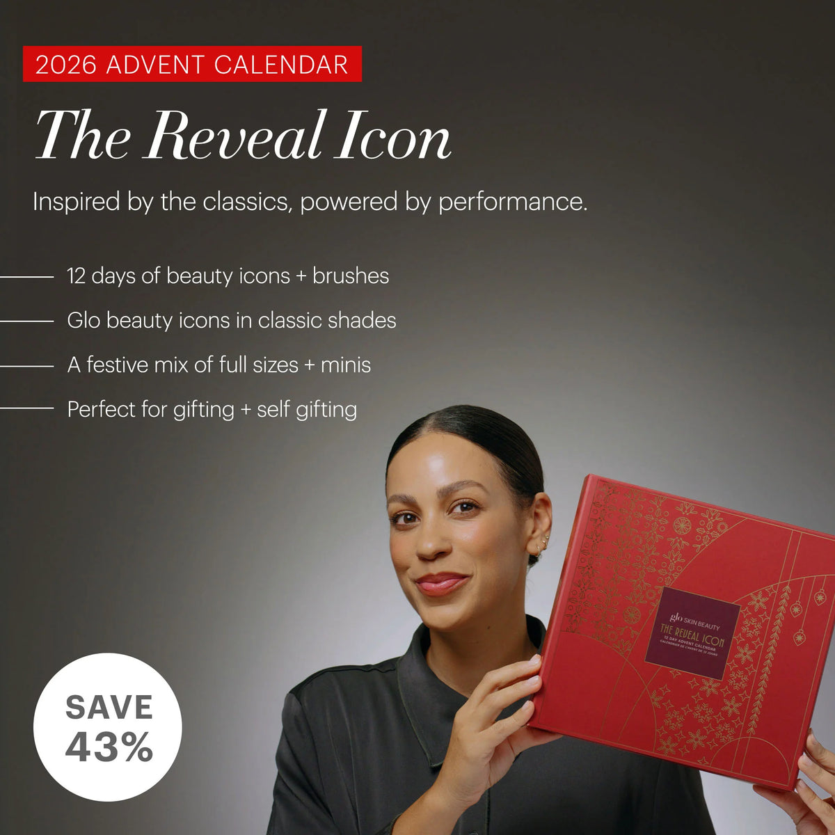 The Reveal Icon advent calendar featuring beauty icons and brushes, perfect for gifting and self-gifting.