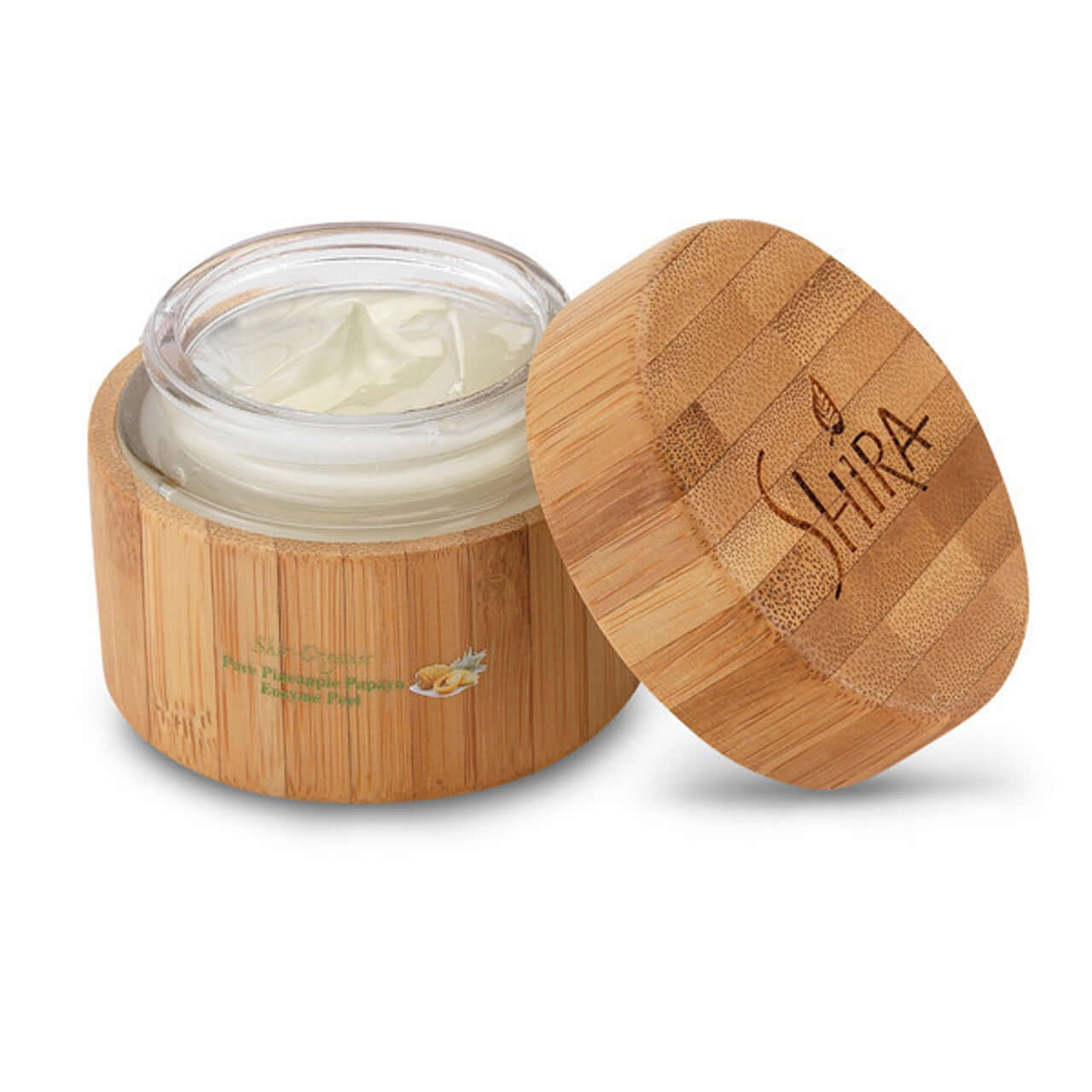 Pineapple Papaya Enzyme Peel in bamboo packaging for softening and healing skin