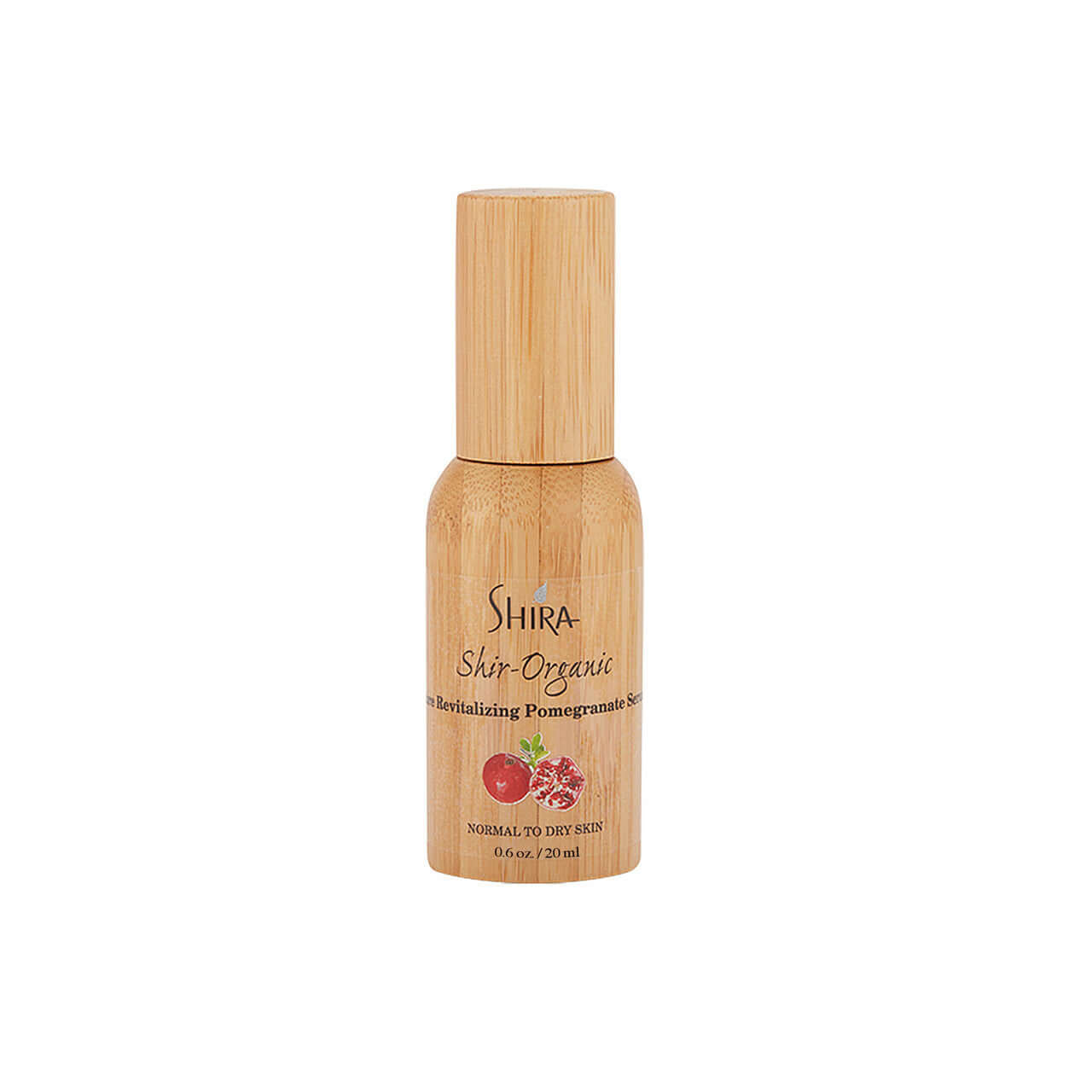 Pure Revitalizing Pomegranate Serum bottle for healthy skin tone, reduces signs of aging and deeply moisturizes.