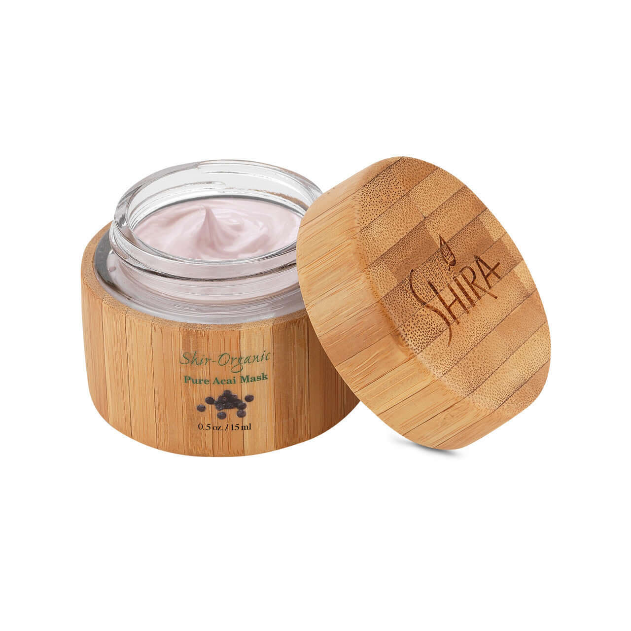 Pure Acai Mask in eco-friendly bamboo packaging for intense skin hydration and anti-aging benefits