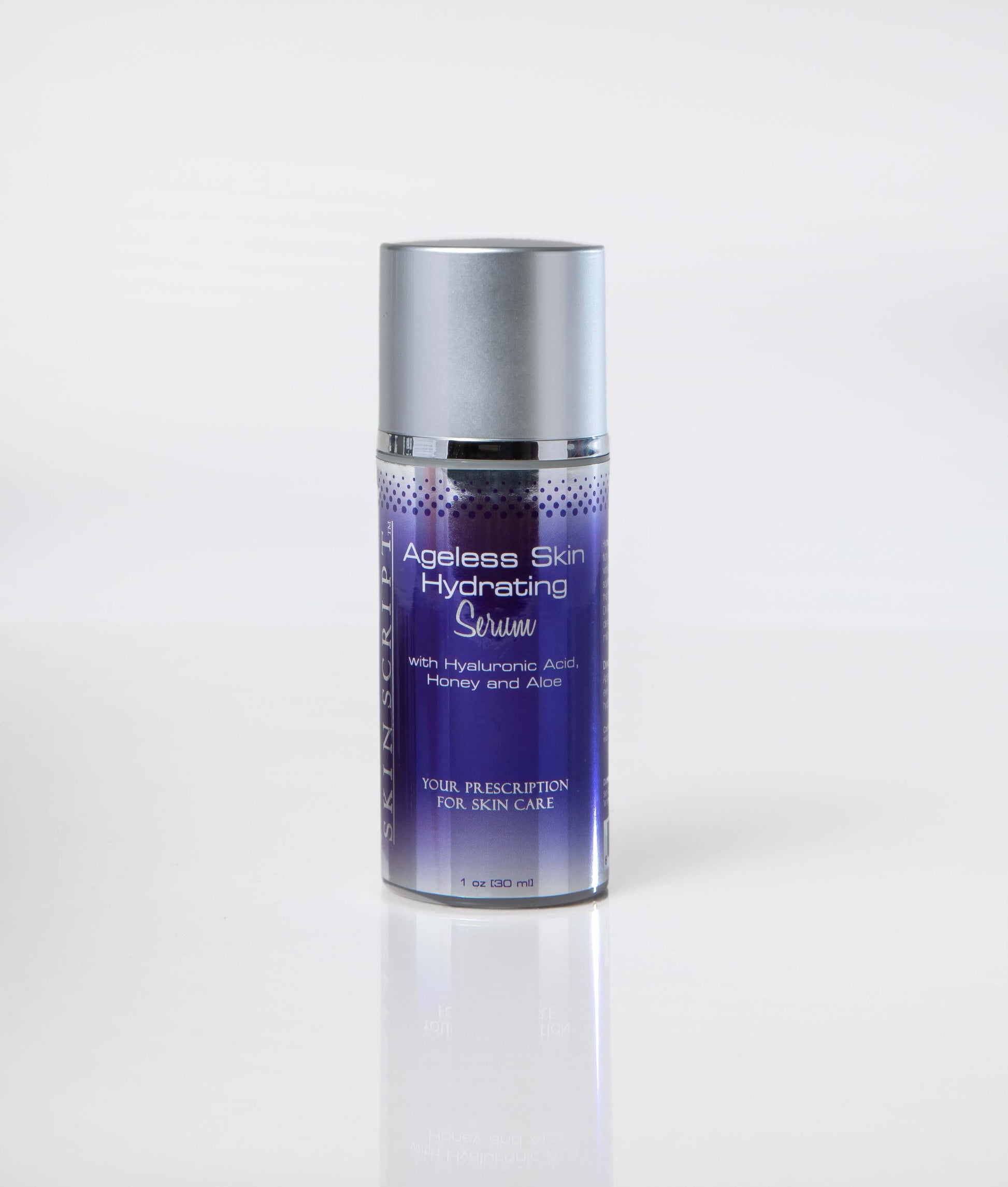 Ageless Skin Hydrating Serum with Hyaluronic Acid, Honey, and Aloe for nourishing dry and sensitive skin.