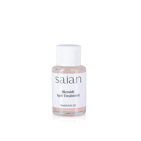 Saian Blemish Spot Treatment 15ml bottle designed to target breakouts and reduce inflammation effectively.