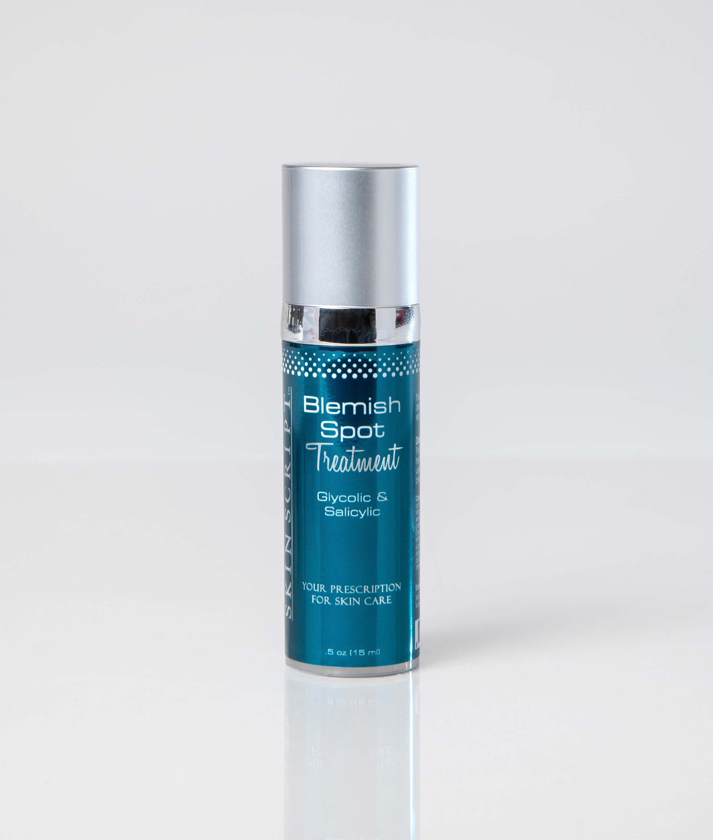 Blemish Spot Treatment for active breakouts and cystic acne in a blue bottle combats irritation and boosts hydration levels