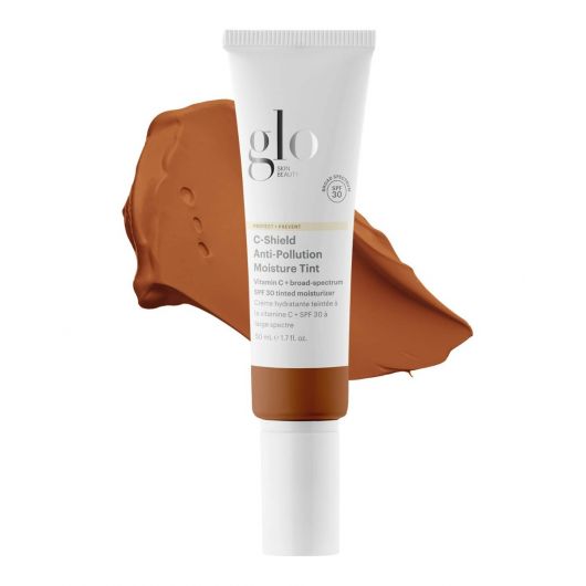 C-Shield Anti-Pollution Moisture Tint SPF 30 by Glo Skin Beauty, tinted moisturizer with reef-safe SPF, natural mineral pigments, 40ml tube.