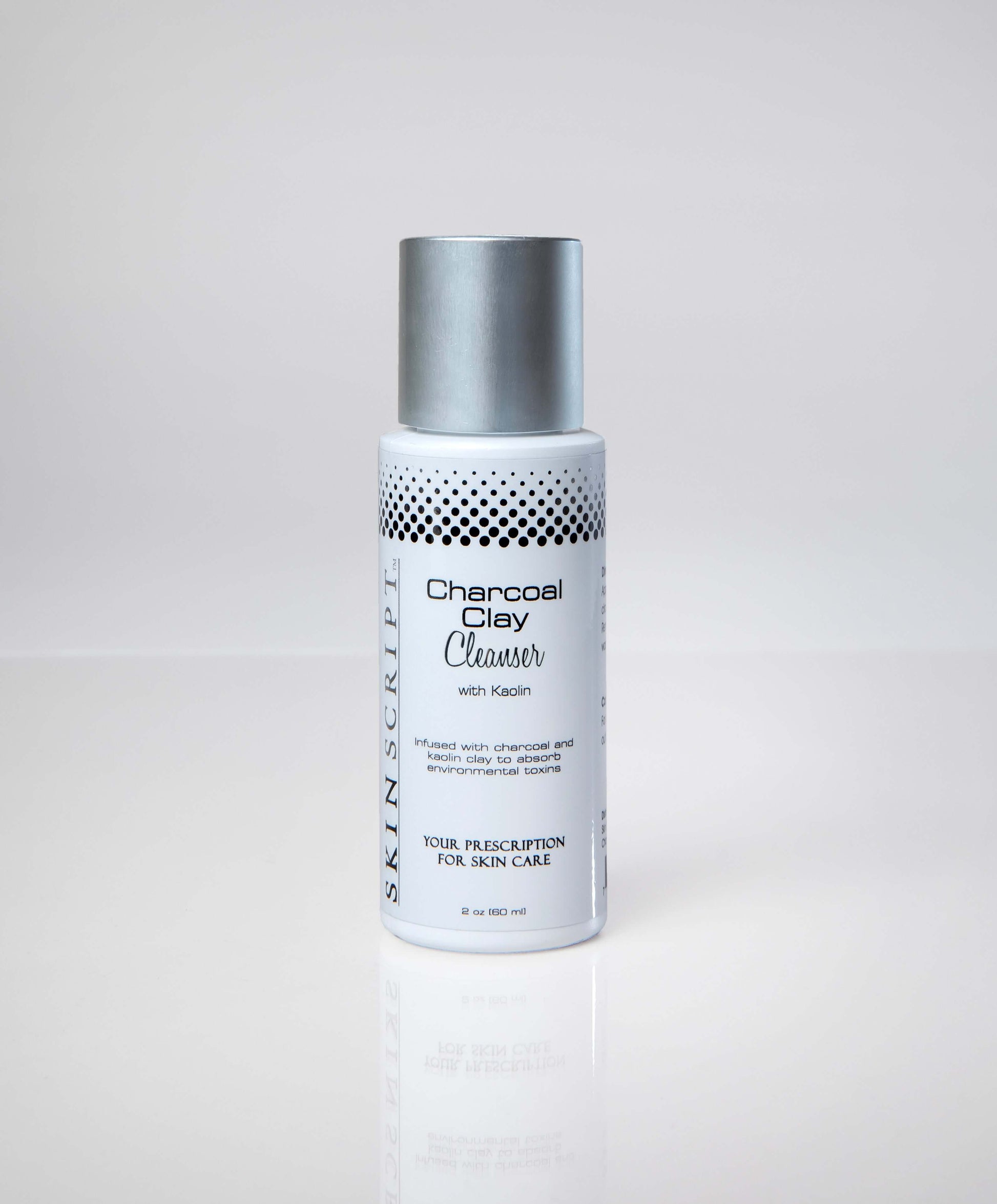 Charcoal Clay Cleanser by Skin Script for effective removal of oils and toxins, featuring kaolin for balanced skin care.