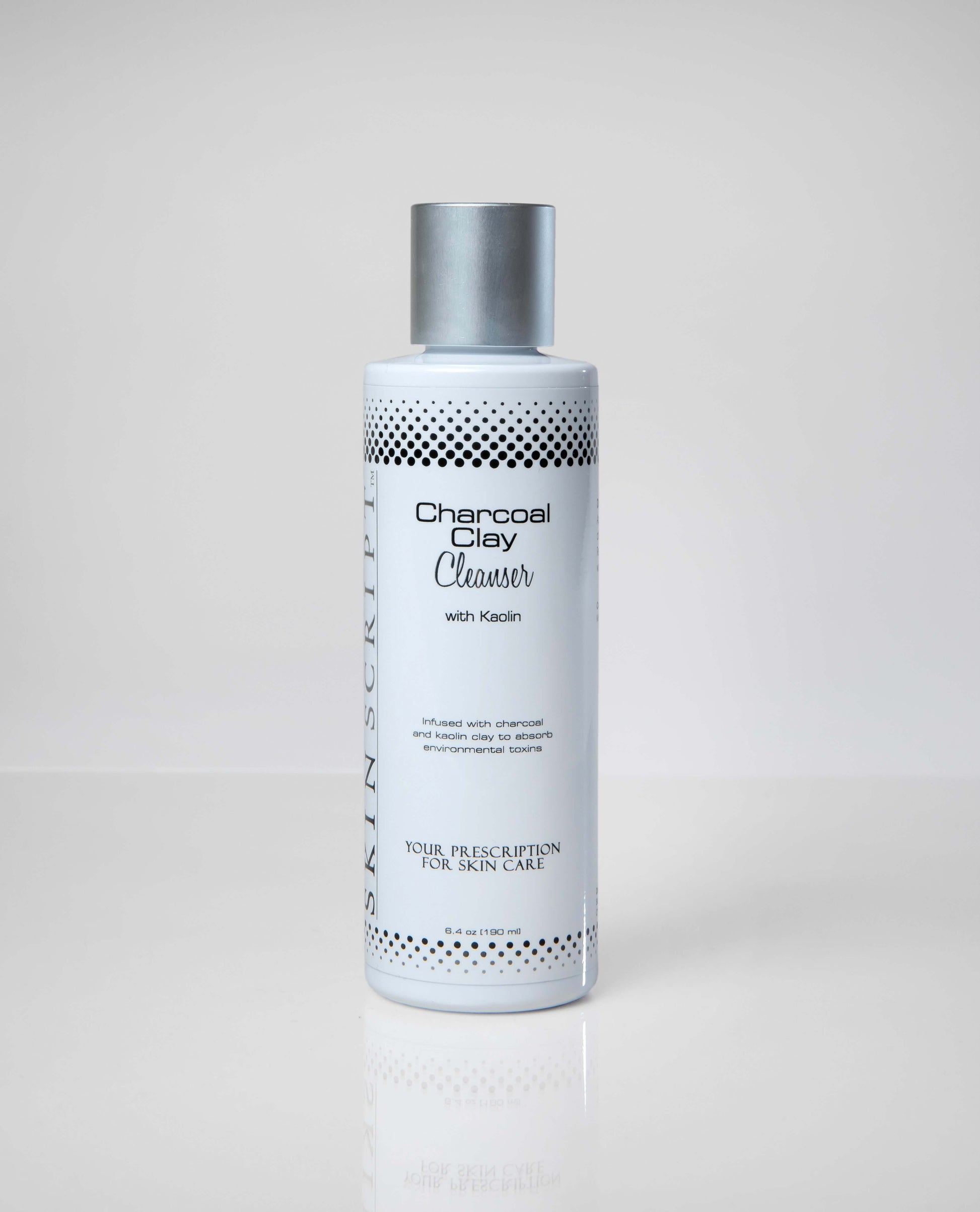 Charcoal Clay Cleanser bottle with kaolin clay for deep cleansing, oil reduction, and detoxifying skin.