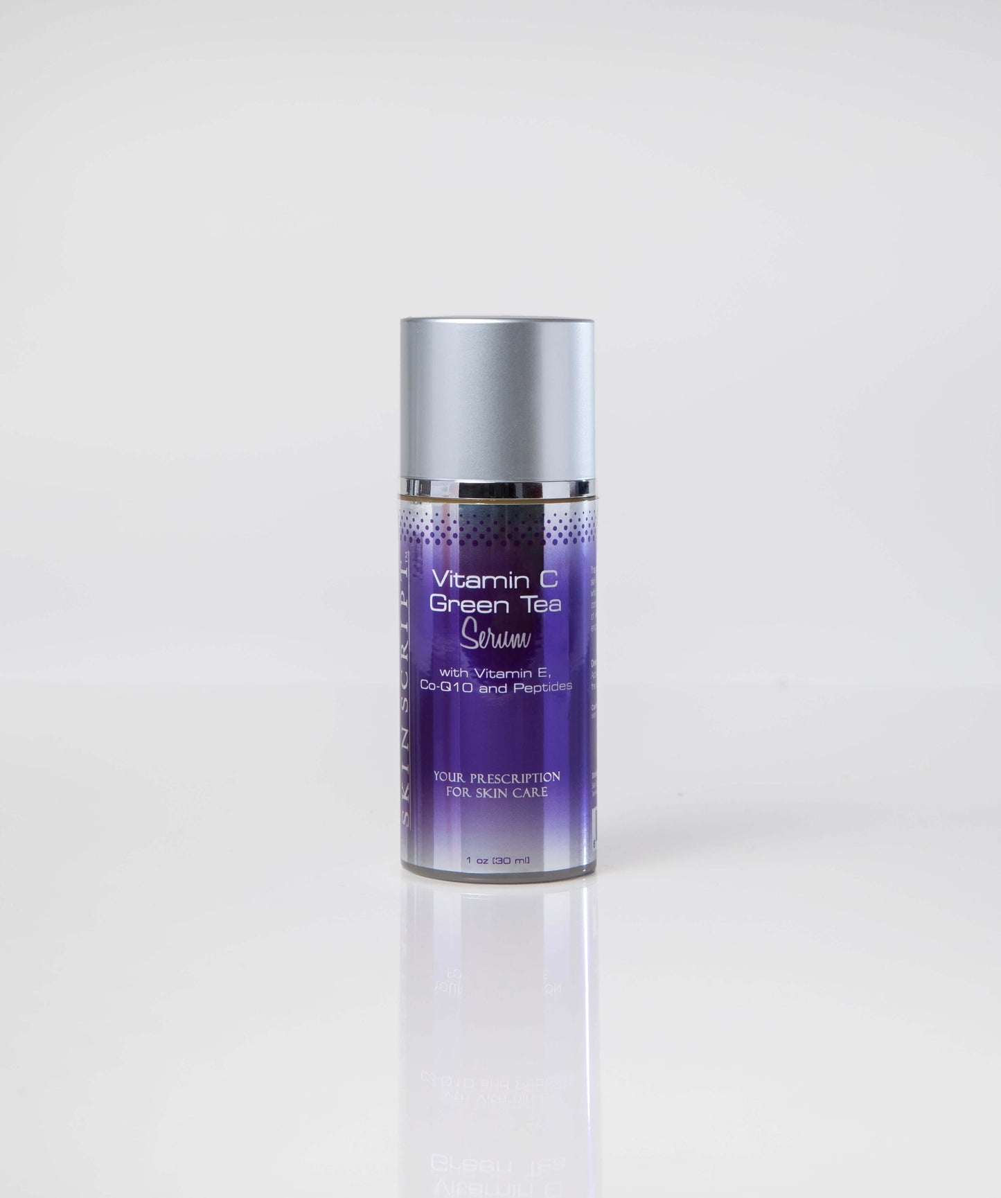 Vitamin C Green Tea Serum bottle with antioxidants and peptides for skin nourishment and rejuvenation