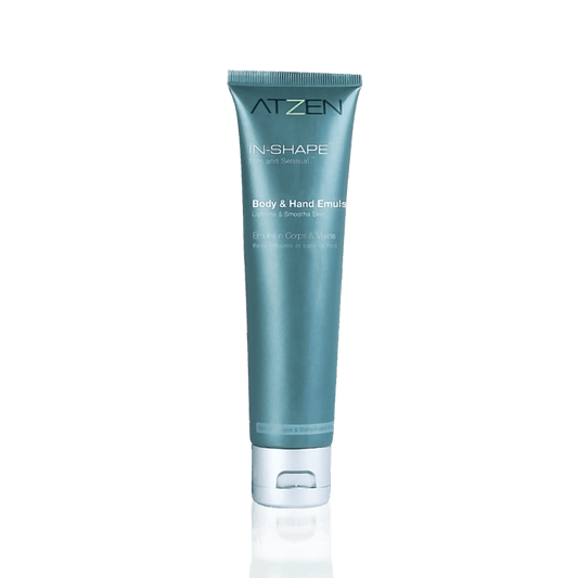 IN-SHAPE™ Body and Hand Emulsion by ATZEN® for lightening and smoothing skin, reducing brown spots, and rejuvenating hands 3 oz. tube