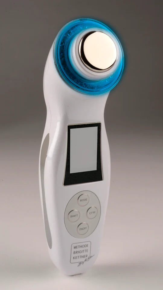 The Wave Ultrasound Vibrations LED device for toning, anti-aging, and product penetration treatment, featuring 4 modalities.