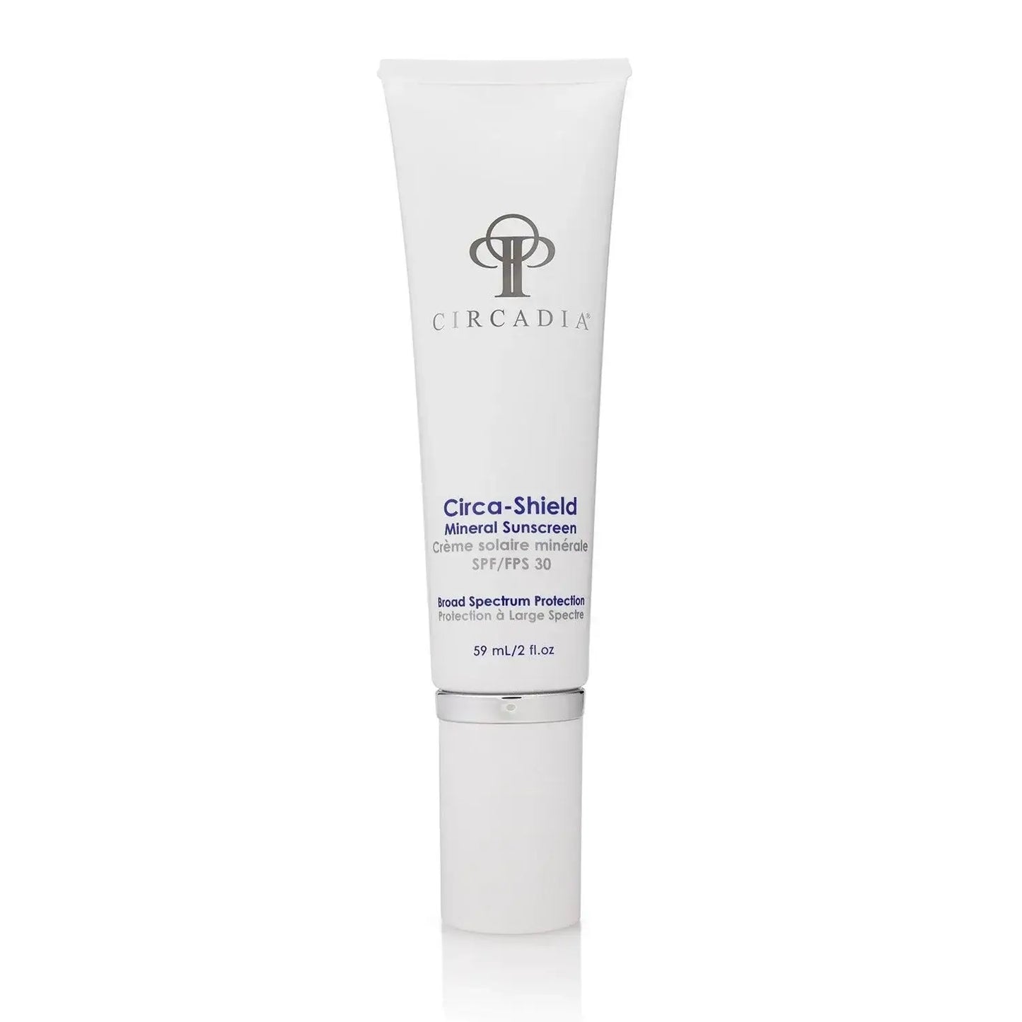 Circa-Shield Mineral Sunscreen SPF 30 59 mL tube with advanced ingredient technology for digital pollution defense and broad spectrum protection.