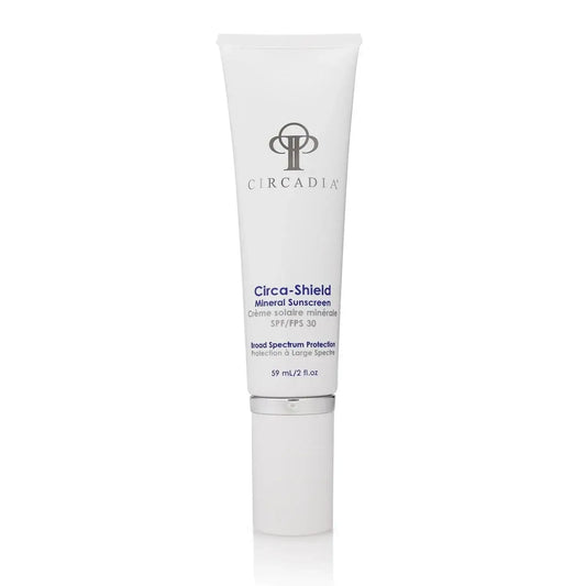 Circa-Shield Mineral Sunscreen SPF 30 59 mL tube with advanced ingredient technology for digital pollution defense and broad spectrum protection.