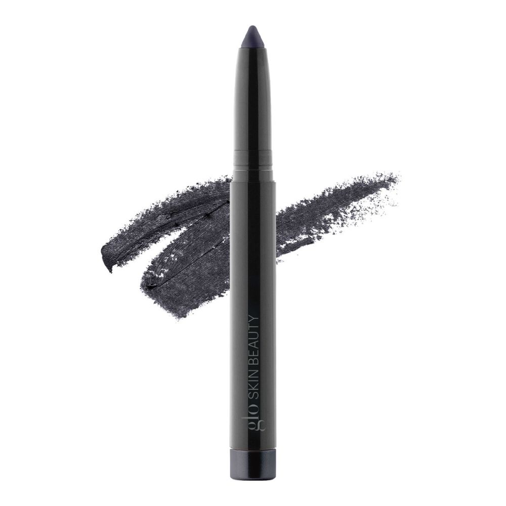 Cream Stay Shadow Stick in black, shown with a swatch of the high-performance, longwear cream shadow, perfect for eyes, lips, and cheeks.