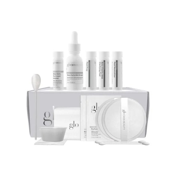 Beta-Clarity AHA Clarifying Peel kit with mandelic and salicylic acids for blemishes, pores, and congestion detox and exfoliation.