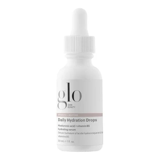 Daily Hydration Drops serum bottle with hyaluronic acid and vitamin B5 for instant skin hydration and moisture balance.