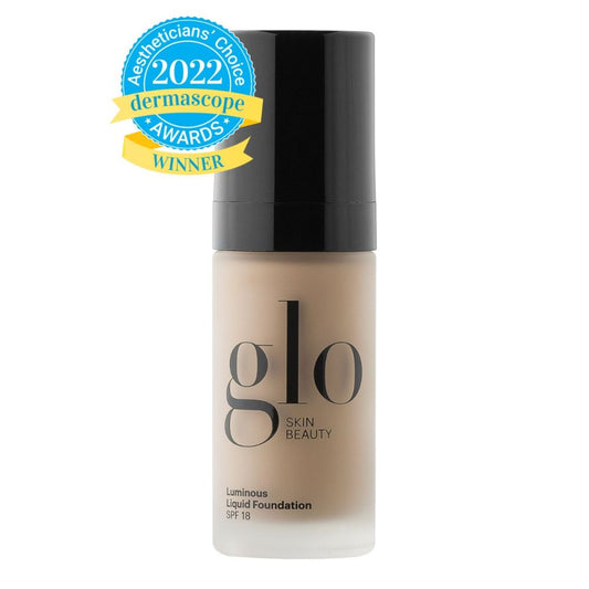 Luminous Liquid Foundation SPF 18 by Glo Skin Beauty, 2022 Dermascope Aestheticians' Choice Award Winner for all-day radiance and skin protection.