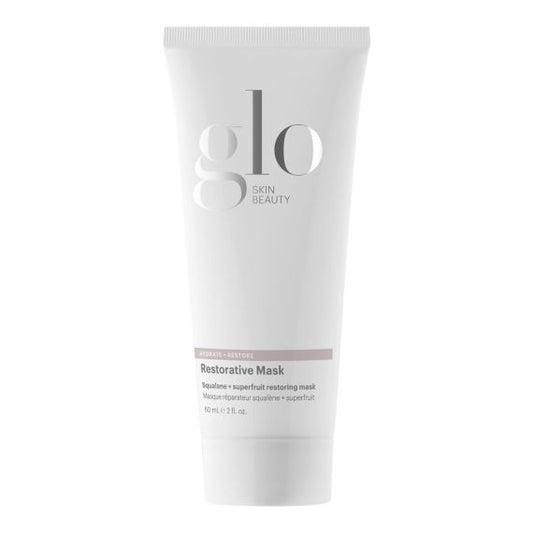 Glo Skin Beauty Restorative Mask with squalane, nourishing deep treatment for hydration, reducing fine lines, and soothing inflammation.