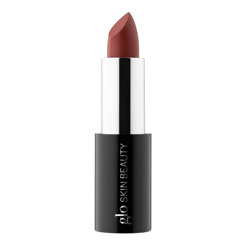 Satin lipstick with a creamy, longwearing, richly pigmented color and luxurious finish by Glo Skin Beauty.