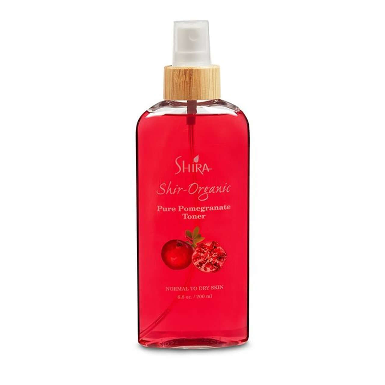 Shira Shir-Organic Pure Pomegranate Toner bottle with spray nozzle, designed for normal to dry skin, 6.8 oz.